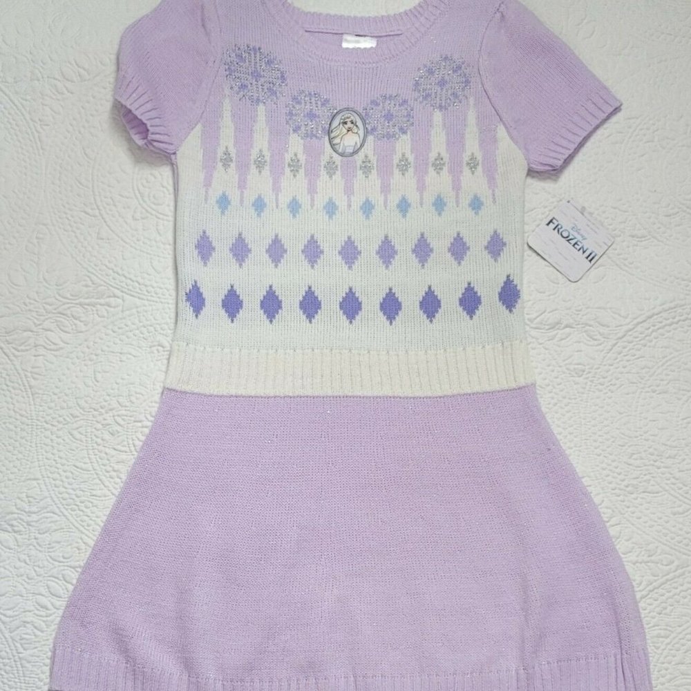 NEW Frozen II Girls Knit Sweater Dress